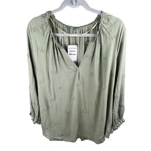 Wit & Wisdom Ruffle Top Dried Thyme In Size M NWT